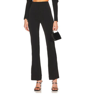 Michael Costello Black Flare Pants XS Satin Trouser Designer Revolve $188 NEW